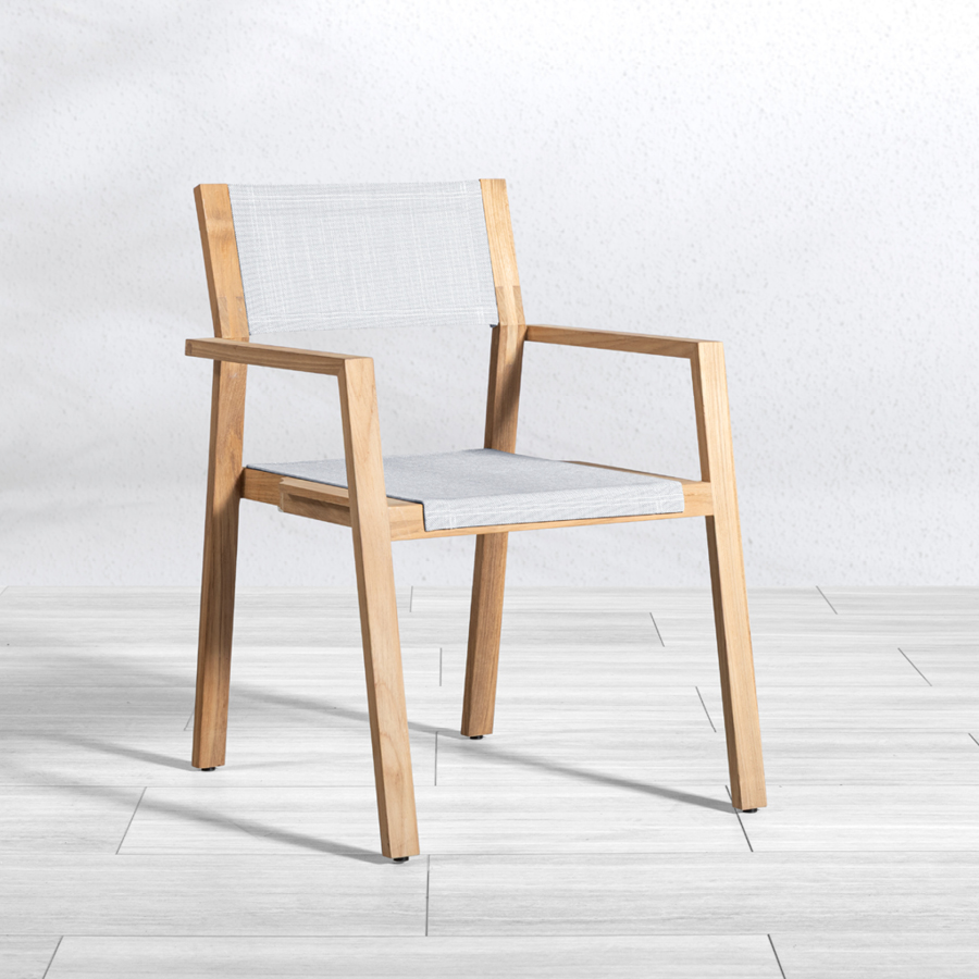 Summit teak stacking chair in Patina
