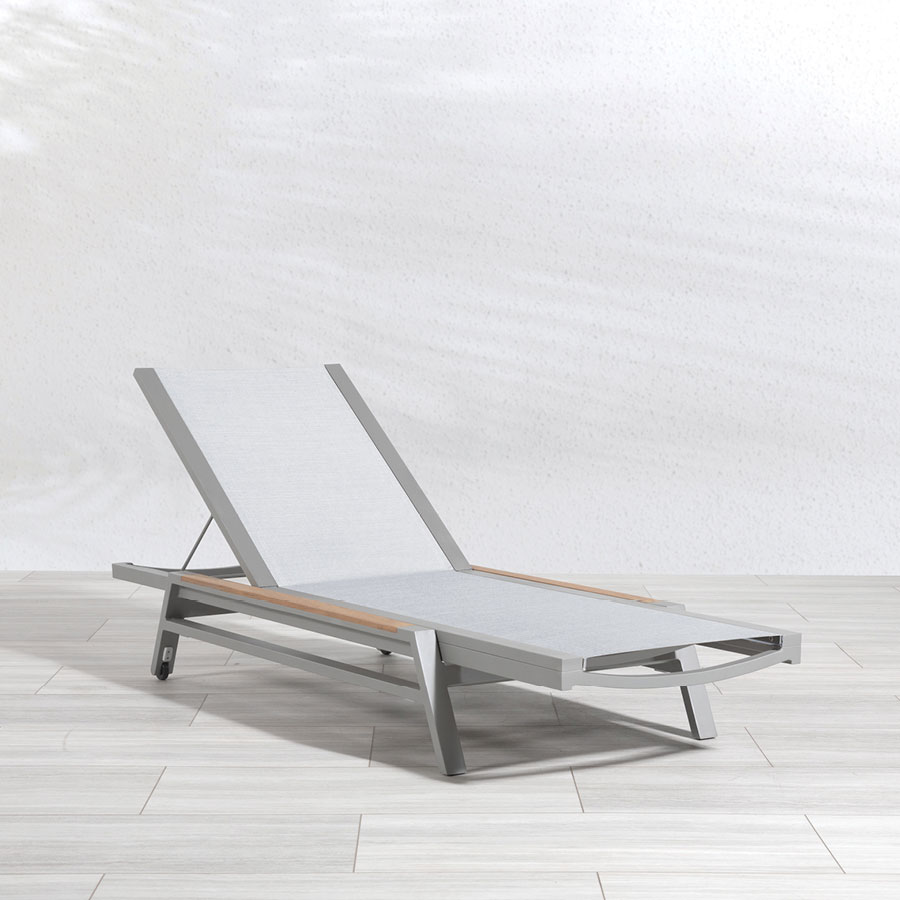 Summit aluminum + sling chaise in Patina