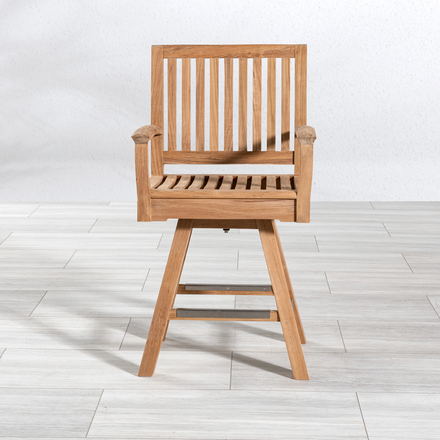 Foxhall® teak swivel counter armchair