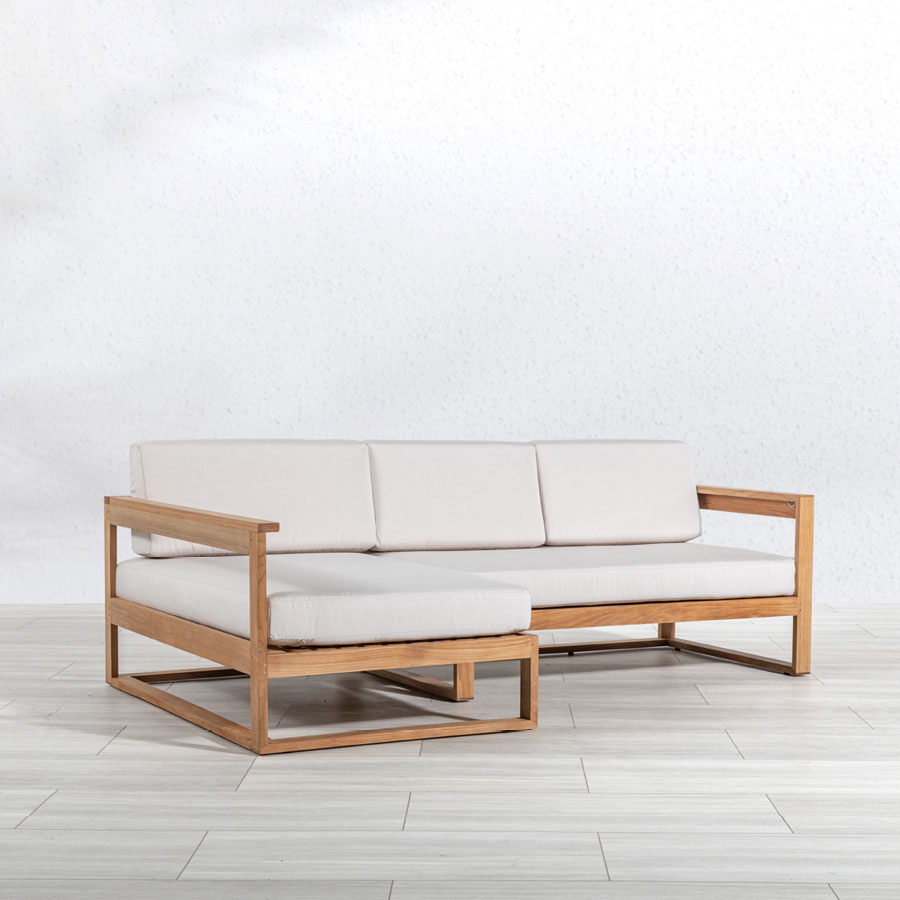 Casita left-chaise set modern teak sectional