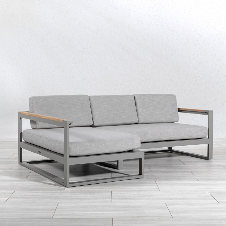 Casita left-chaise sectional in Taupe Aluminum