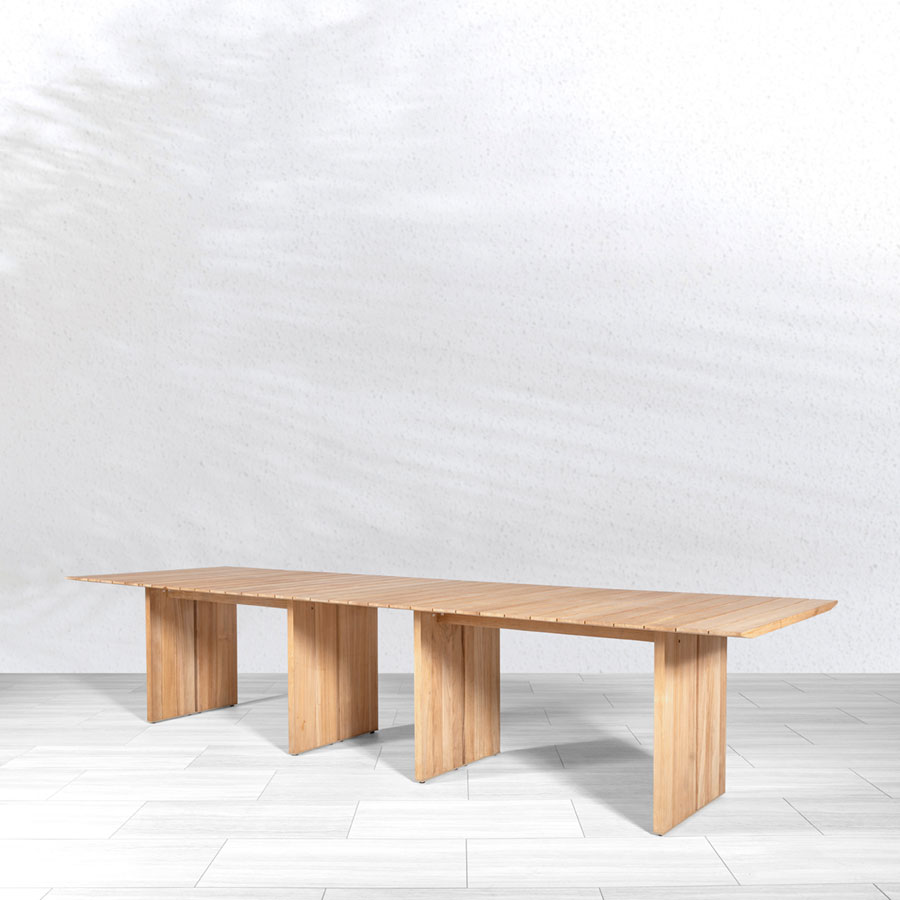Cascade teak 12 ft. modular outdoor dining table