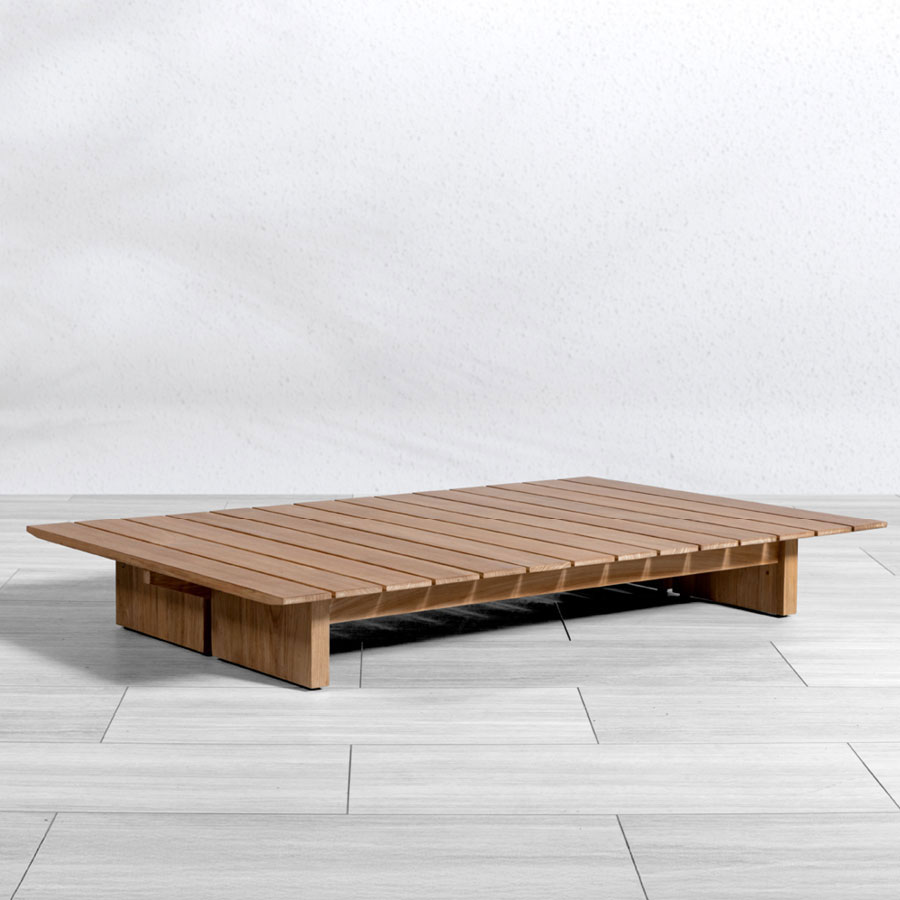 Cascade teak rectangular coffee table