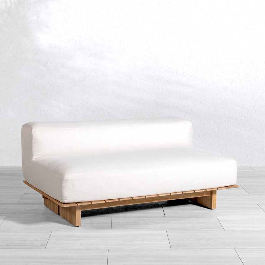 Cascade teak sectional loveseat