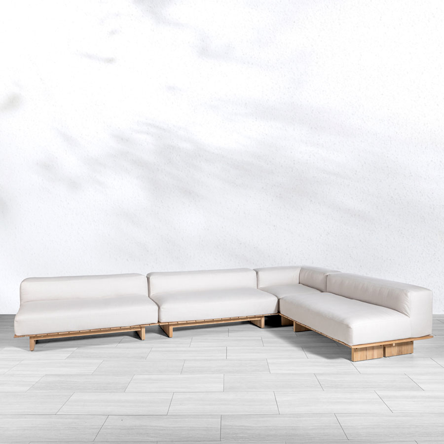 Cascade teak 13 x 8 ft. L sectional