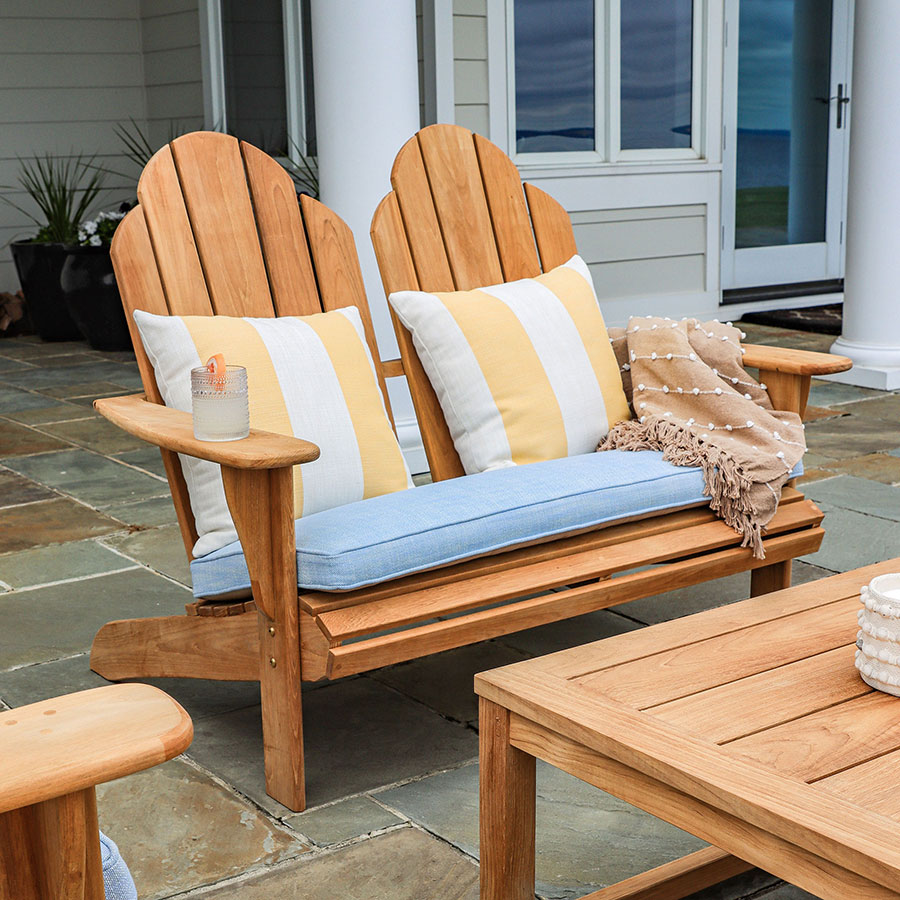 Adirondack Loveseat - Teak Outdoor Chairs - Country Casual Teak