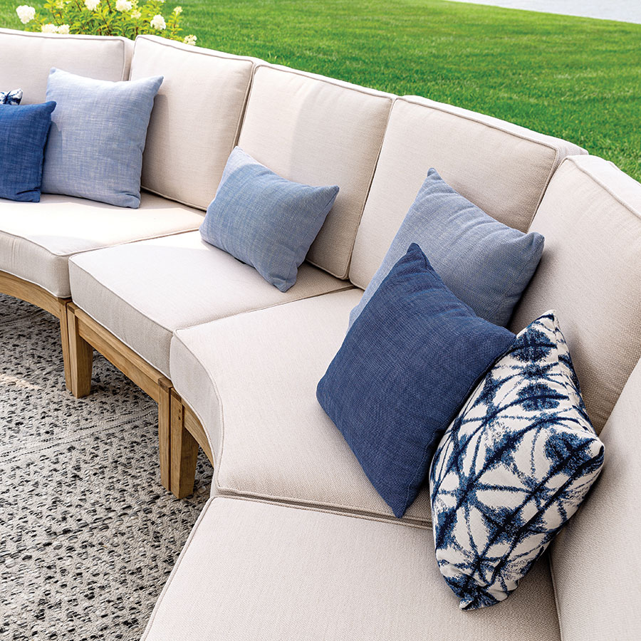 Calypso teak curved sectional chair