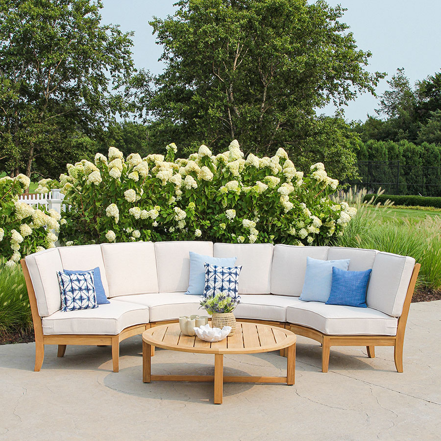 Calypso® 11 ft curved teak sectional