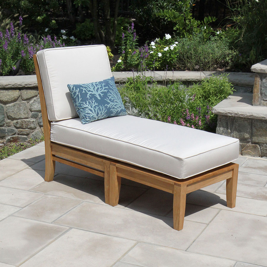 Calypso® sectional armless teak chaise