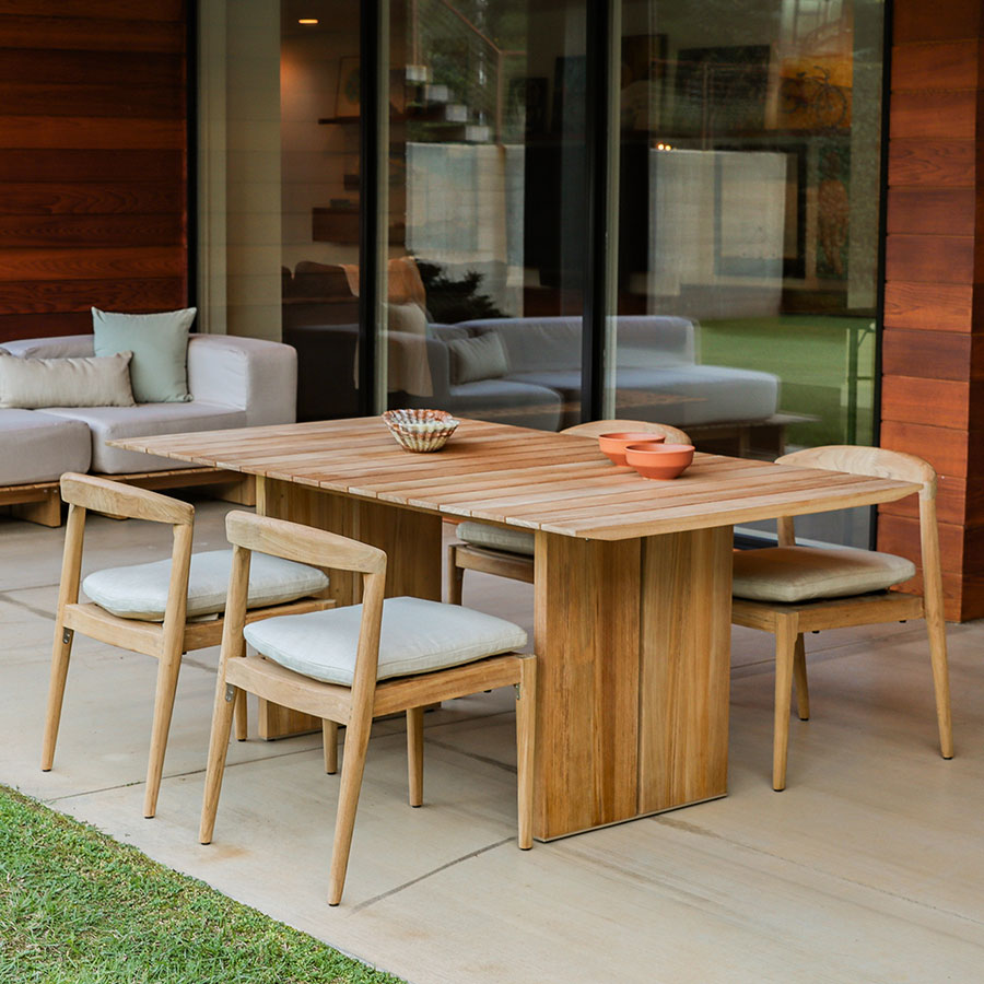 Cascade teak 6 ft. rectangular outdoor dining table