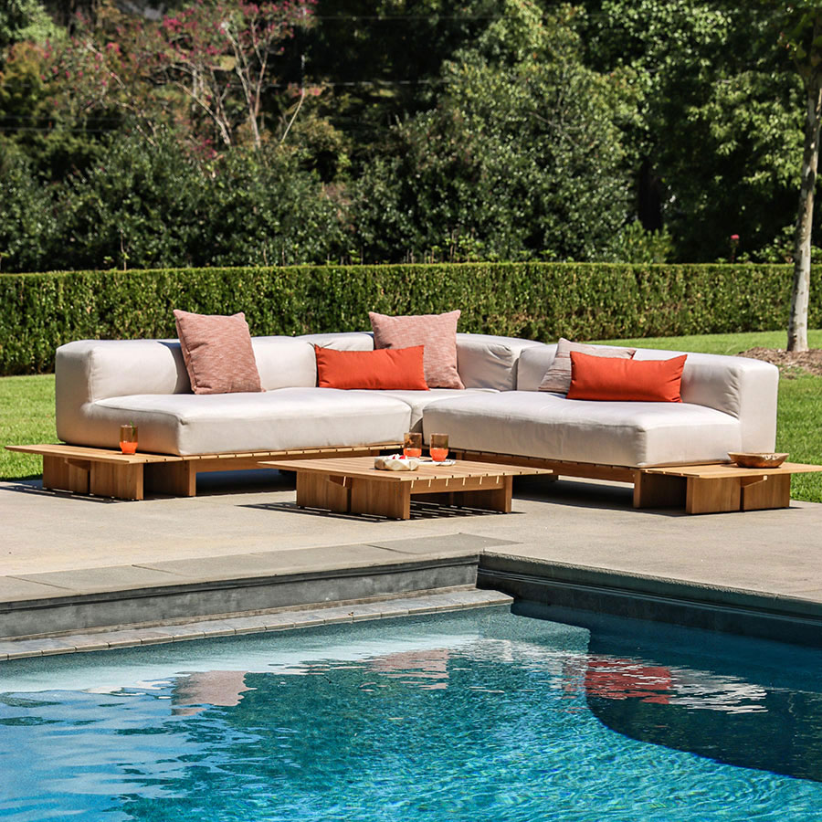 Cascade teak 8 x 8 ft. L sectional