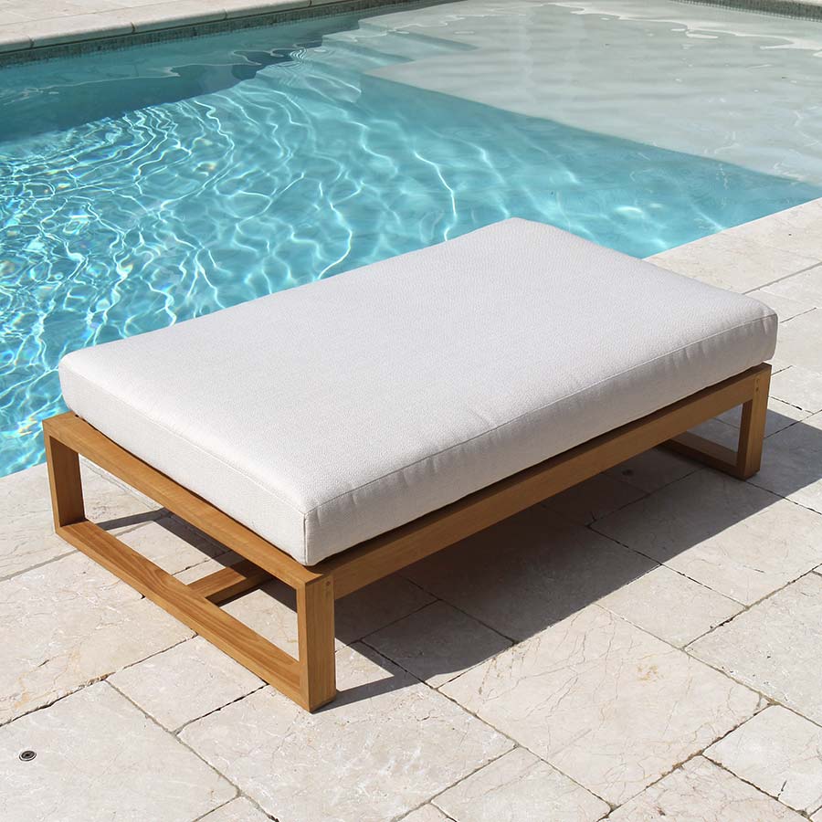 teak sectional rectangular ottoman