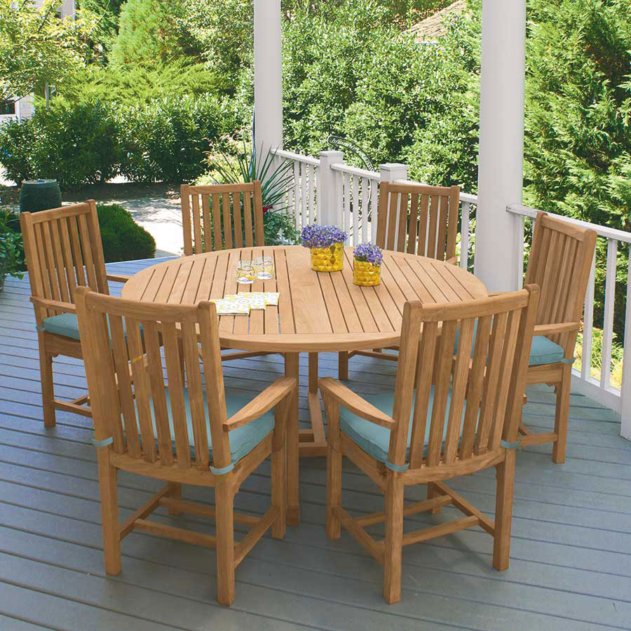Chelmsford 59 in. round teak outdoor dining table
