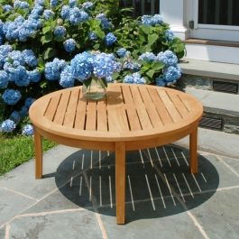 Seneca® round teak coffee table