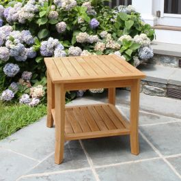 Seneca® square teak side table