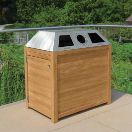 Urbana triple-stream recycling lid receptacle