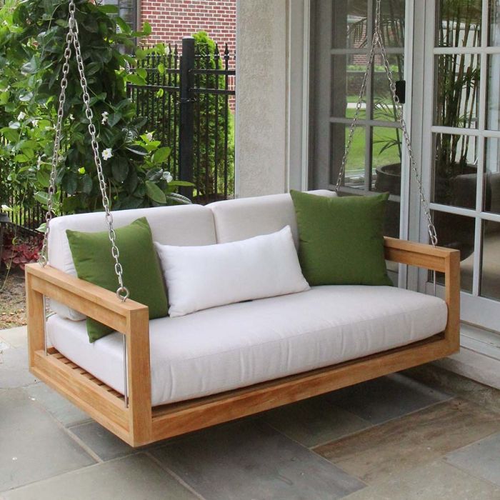 Casita Outdoor Daybed Porch Swing, Outdoor Porch Swings With Cushions And Chairs