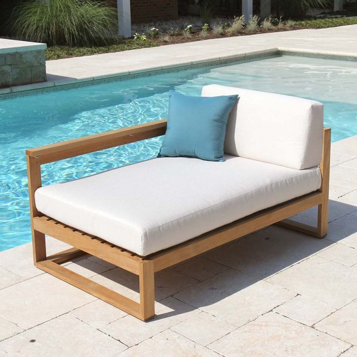 Teak Outdoor Chaise Lounge Casita, Teal Outdoor Furniture Cushions