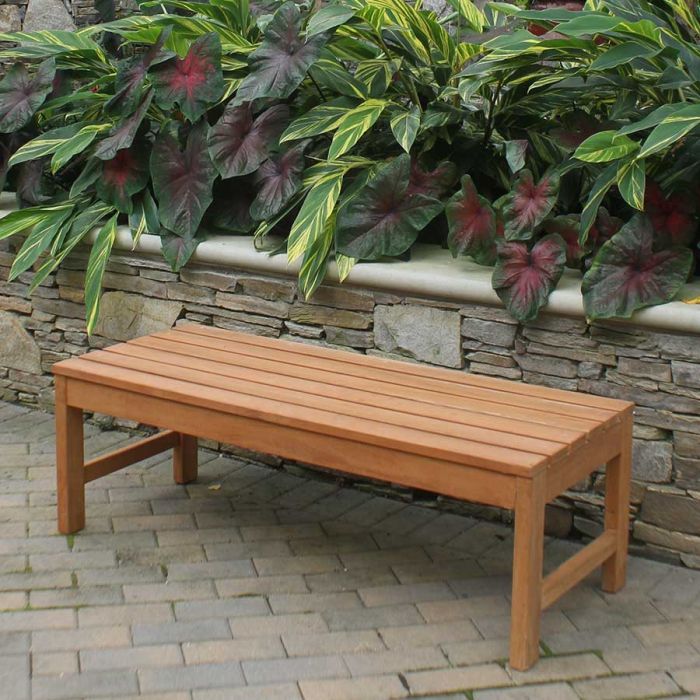 Circa 4 Ft Backless Bench Country, Teak Outdoor Bench Backless