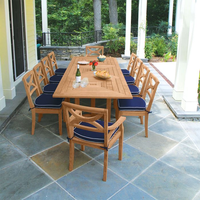 Fiori 10 Ft Grade A Teak Dining Table, 10 Foot Dining Table Seats How Many