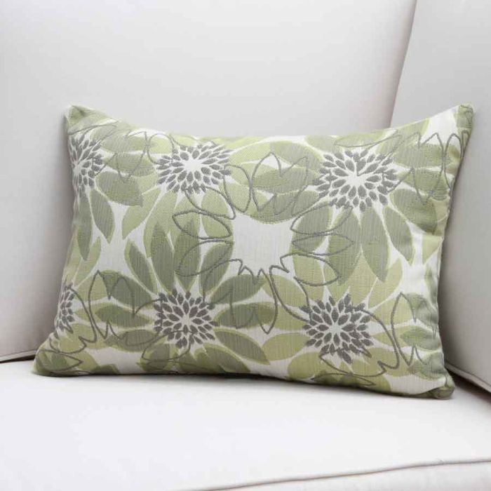 green and gray outdoor pillows
