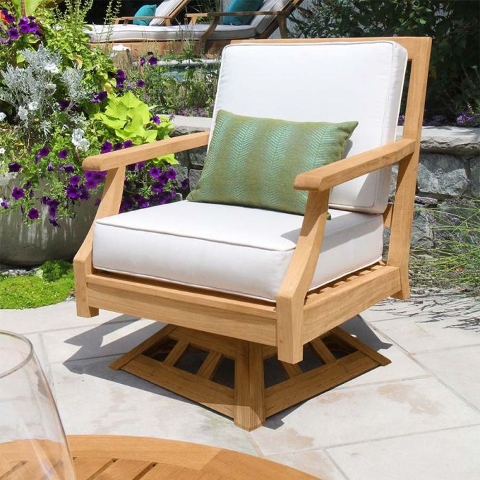 Seneca Outdoor Swivel Rocking Chair, Teak Garden Furniture Covers
