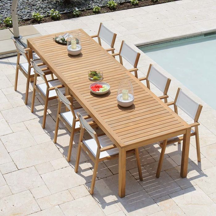 Summit 10 Ft Teak Dining Table, Dining Table For 10 Persons