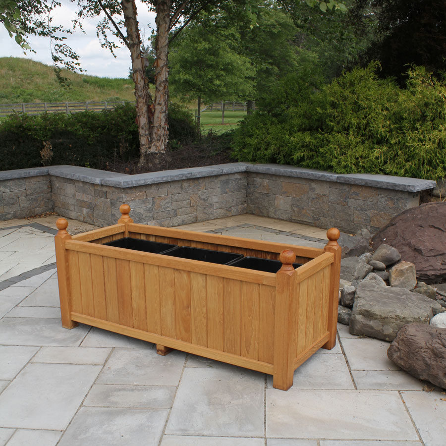 Estate small rectangular planter w/ three plastic liners