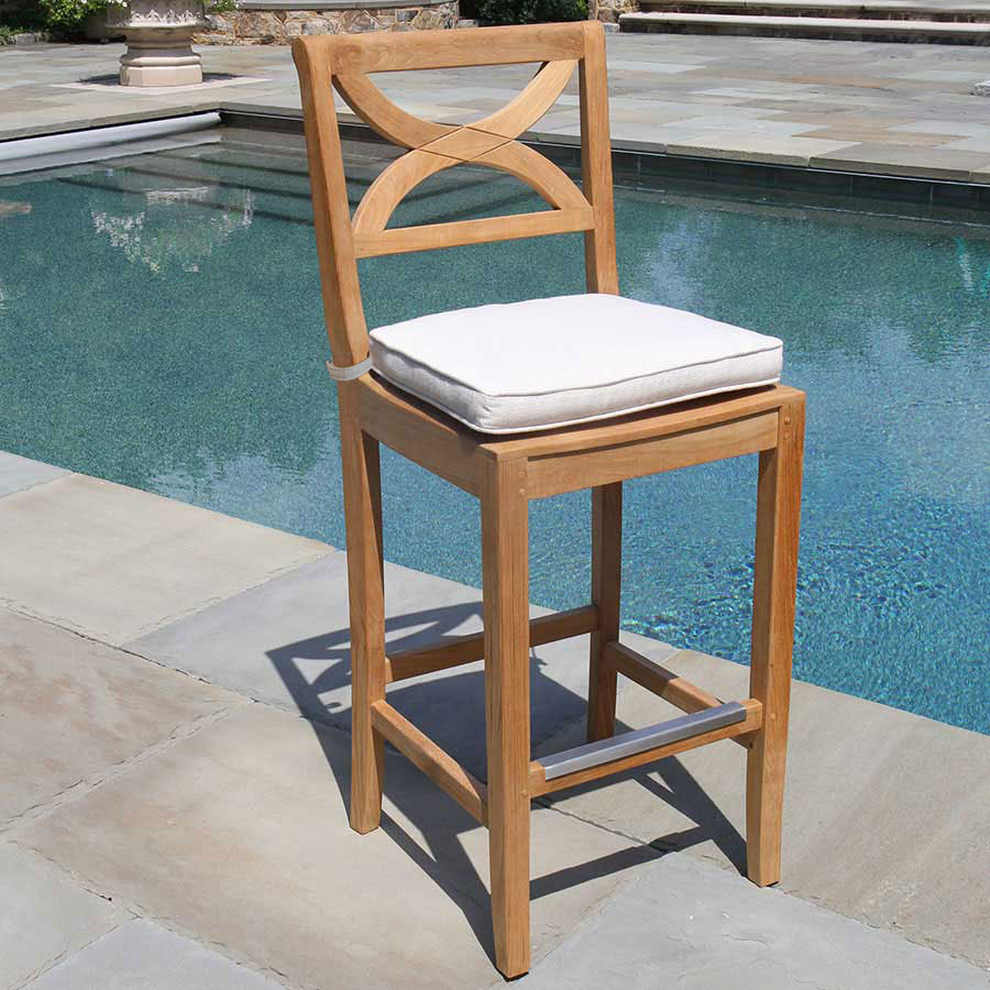 Outdoor teak bar stools - Fiori bar sidechair