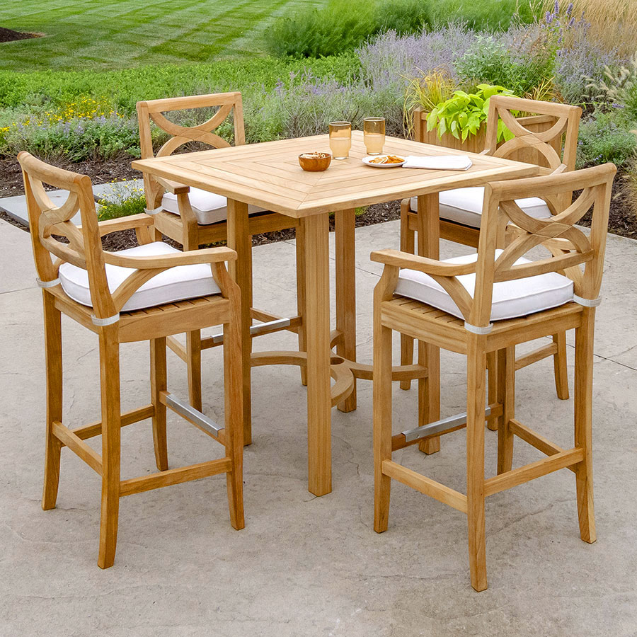 Fiori® 43 in. square teak bar table