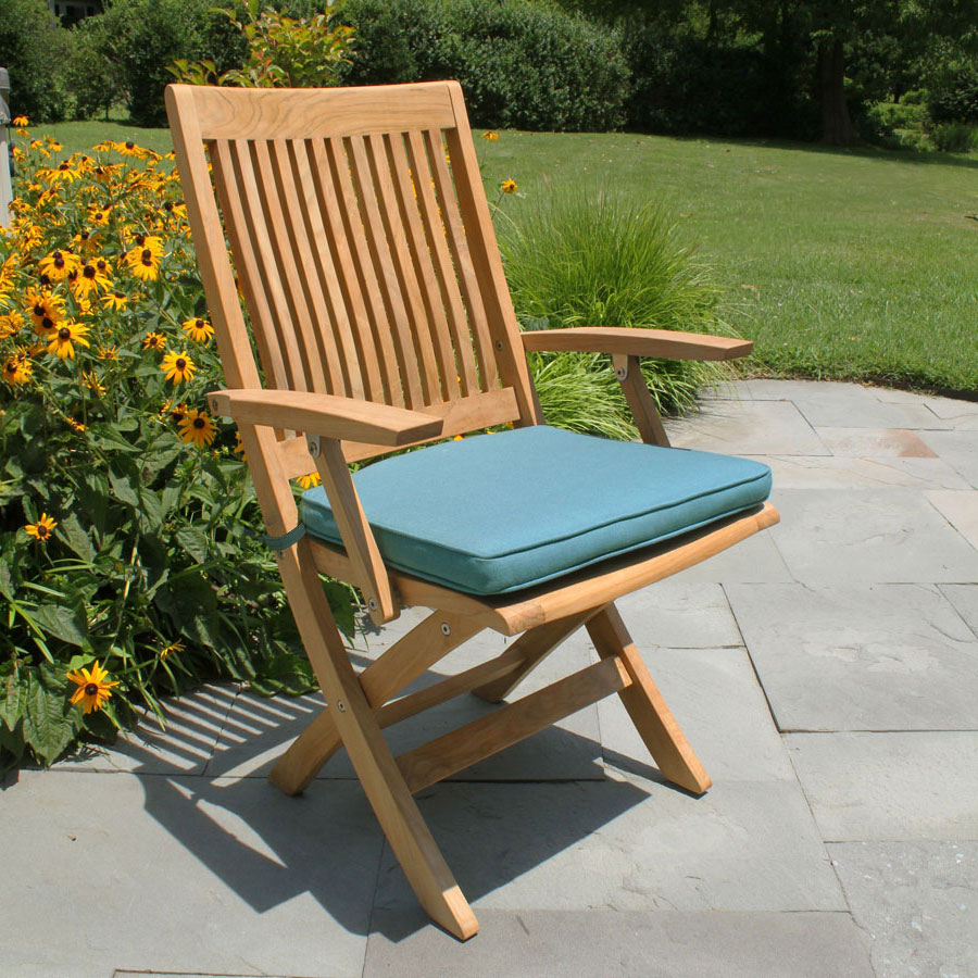 Harborside teak folding chairs with arms