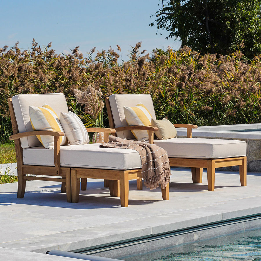 Calypso® sectional teak chaise