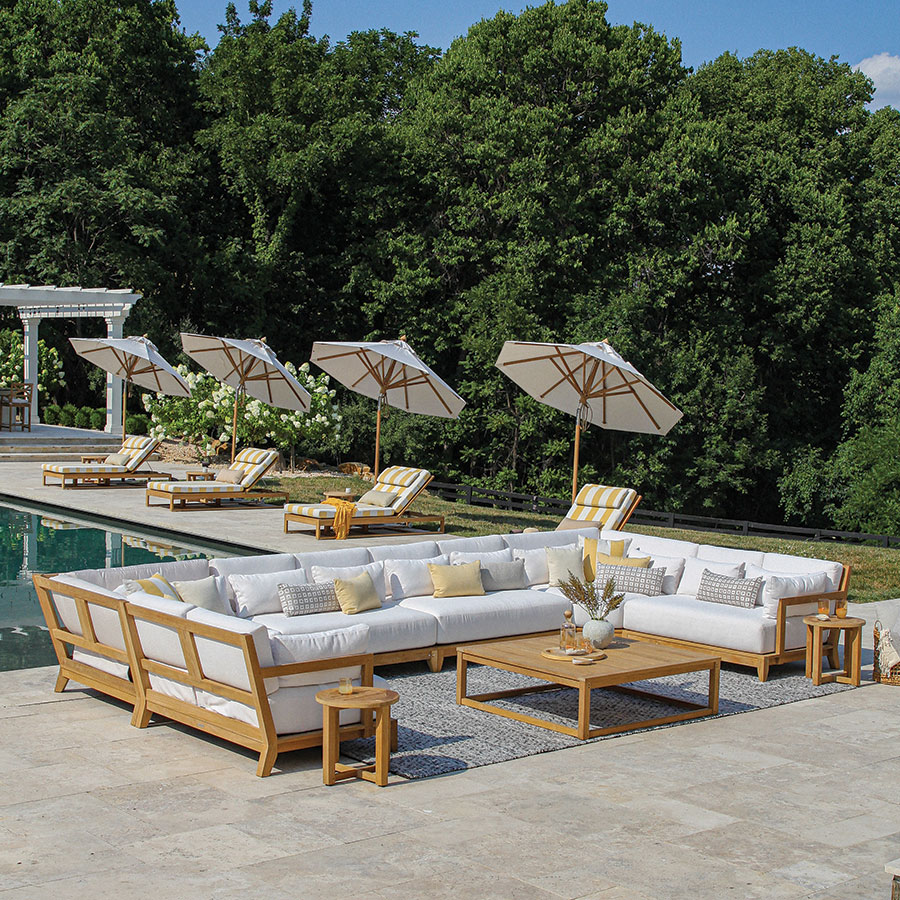 Loft teak 18 ft. U sectional