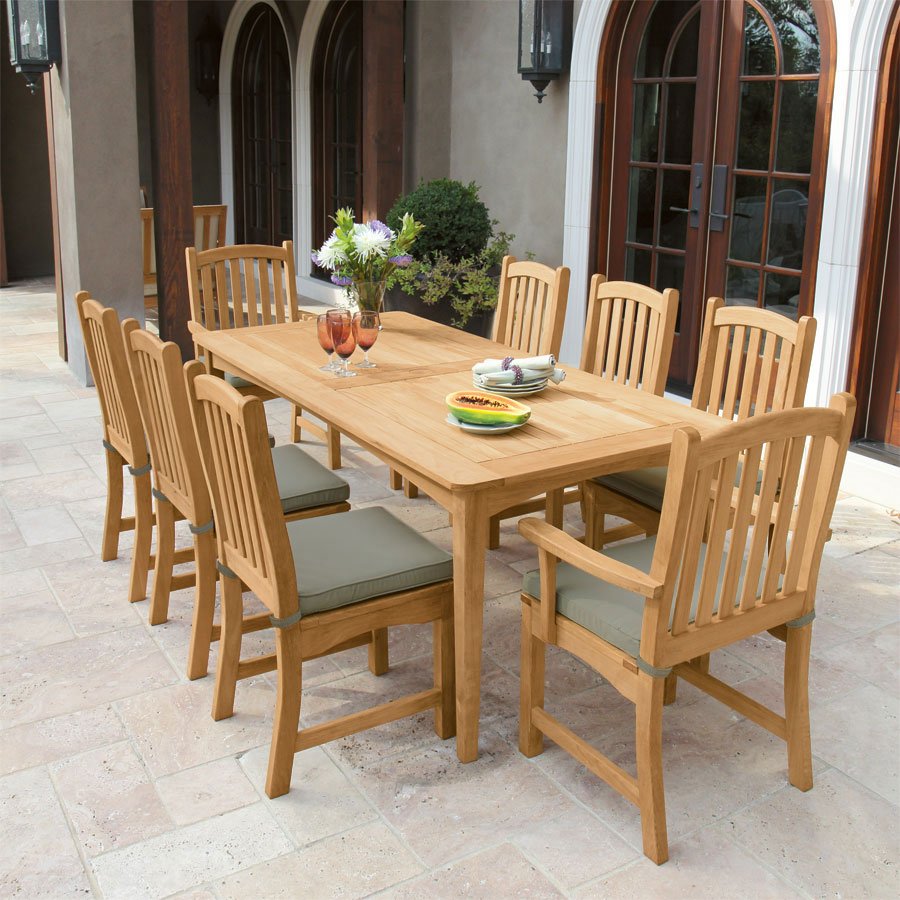 Melbourne 6.5 ft. rectangular teak dining table