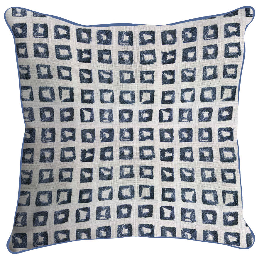 Pillow - 20 in. square w/ piping in Kindle Sapphire