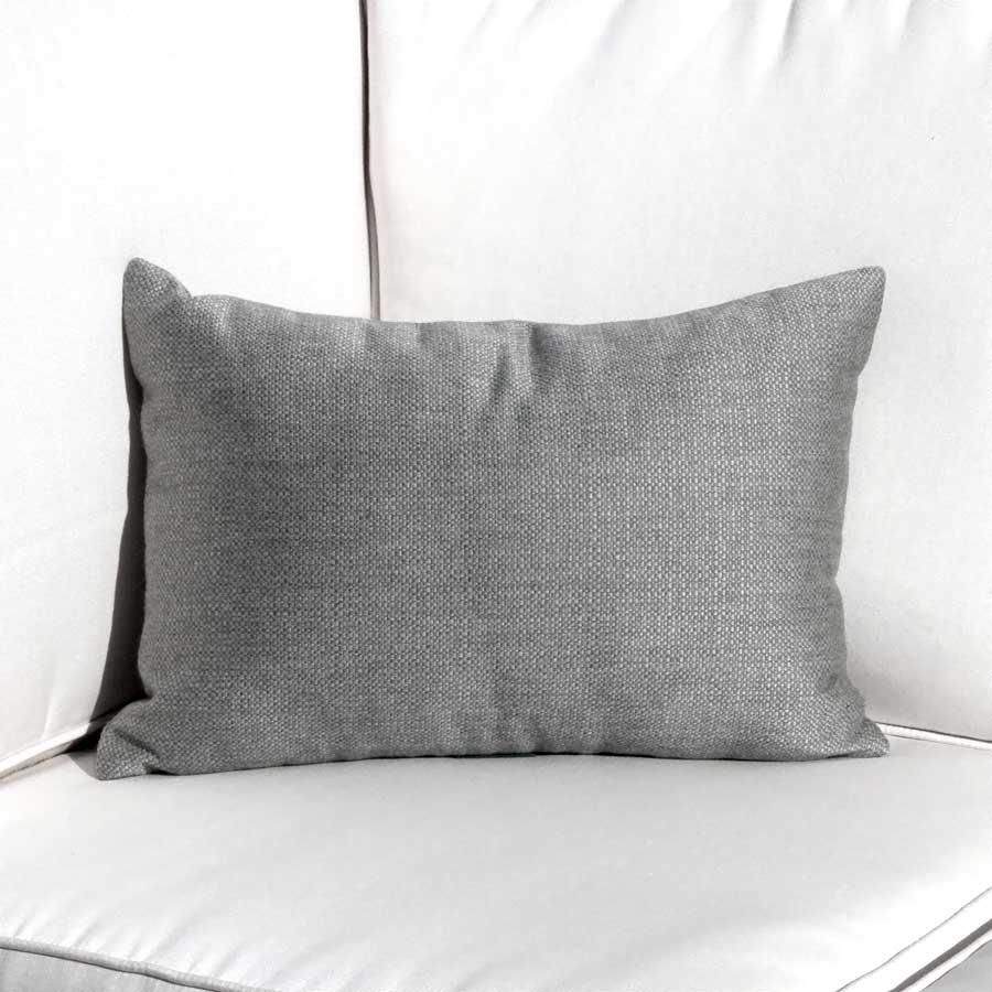 Lumbar pillow in Basketweave Slate.