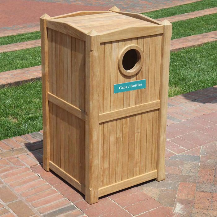 Pyramid 22 in. sq. side slot recycling receptacle