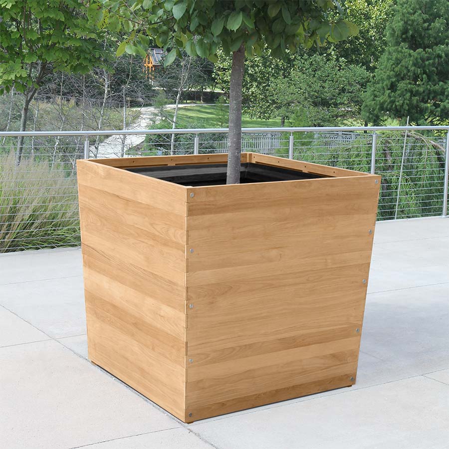 Studio 48 in. cube tree planter w/ commercial-grade liner