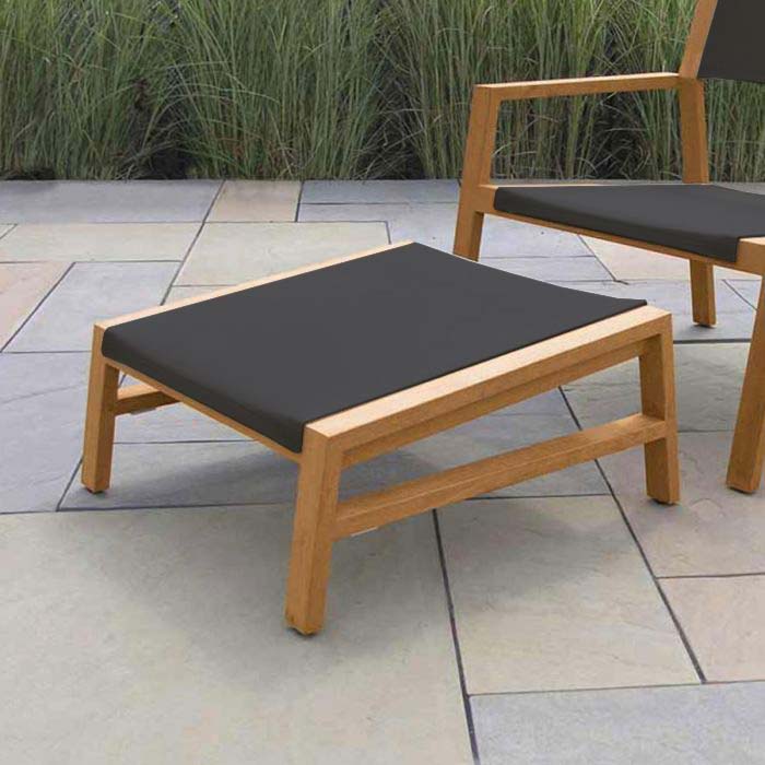 Summit teak + sling stacking ottoman