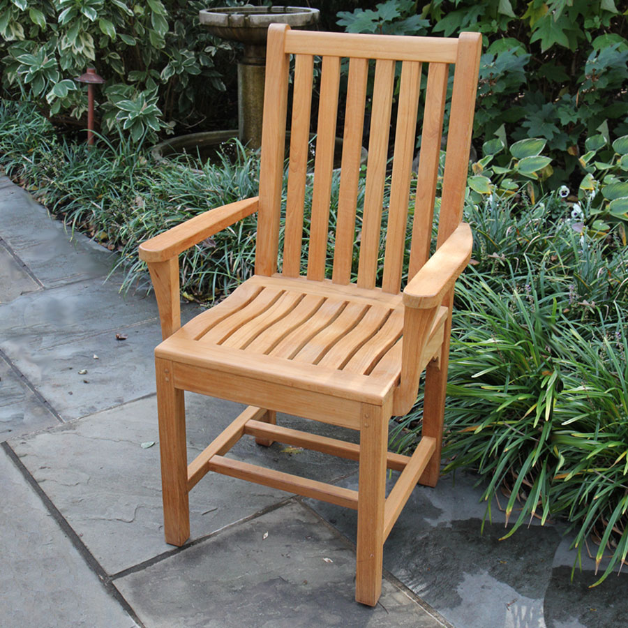 Talbot II teak dining armchair