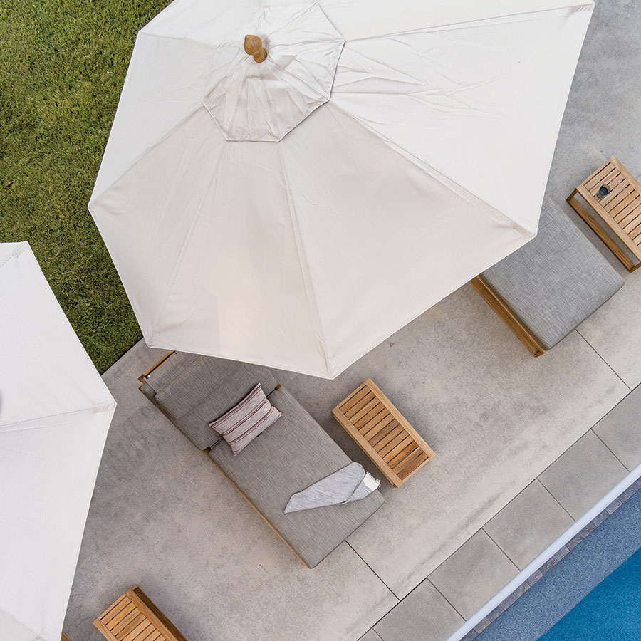 Teak Outdoor Umbrella - 10 ft. Tilting Octagon w/ stainless steel hardware