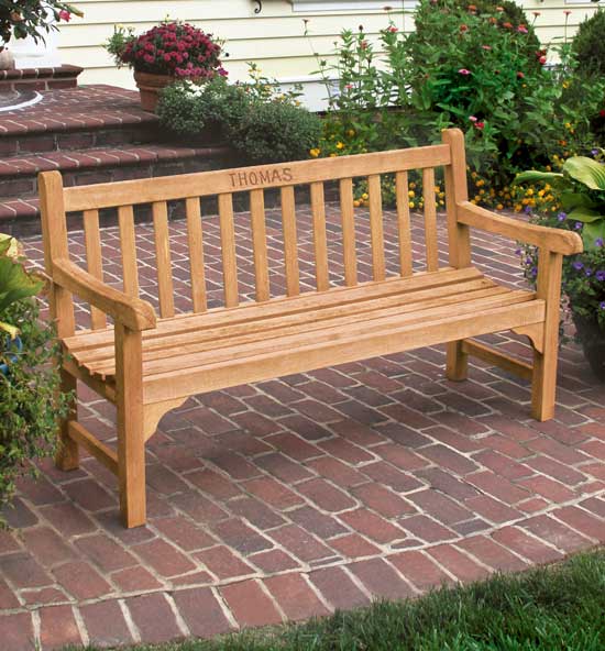 Personalized Teak Benches