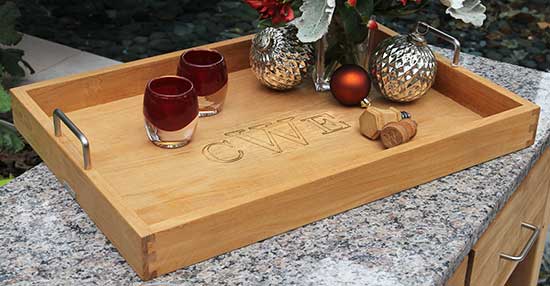 Engraved Teak Serving Trays