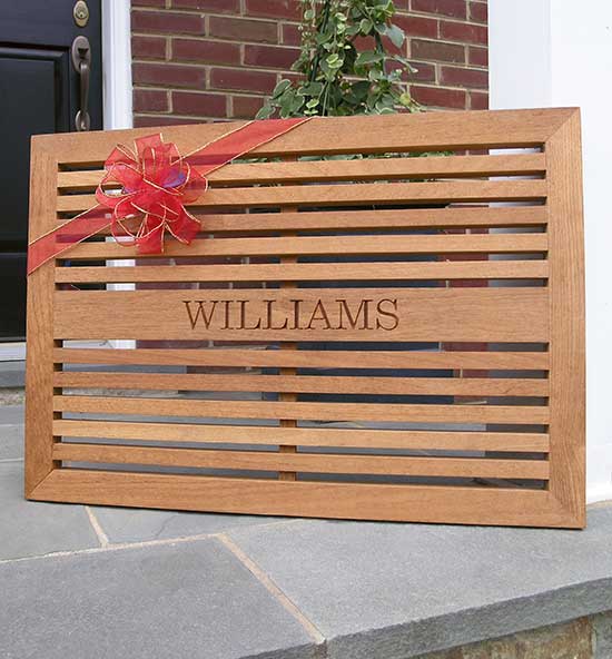 Engraved Teak Doormats