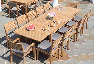 teak outdoor dining table