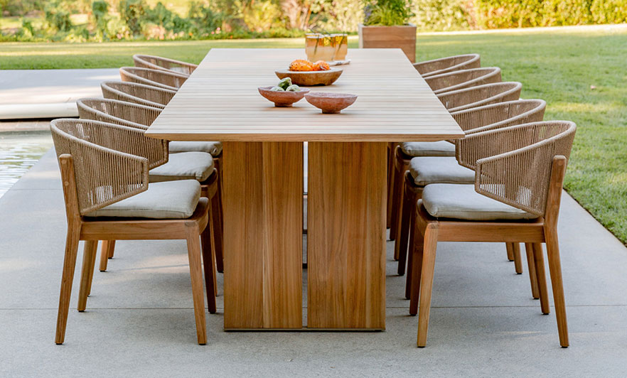 Cascade teak outdoor dining furniture