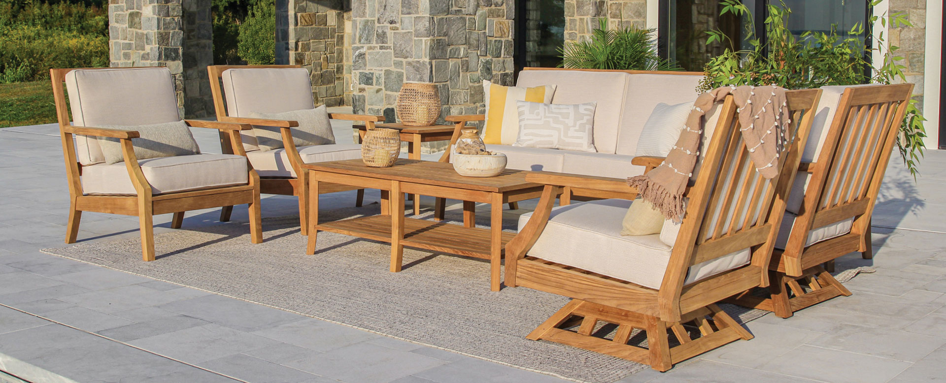 Seneca teak outdoor lounge furniture