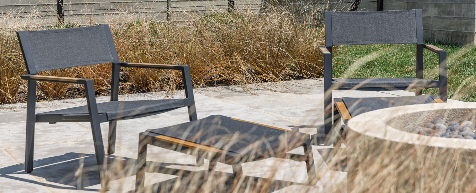 Summit aluminum and teak lounge chairs