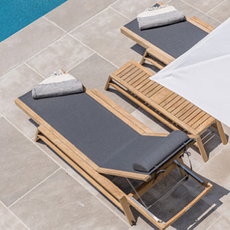 Summit teak chaise lounge